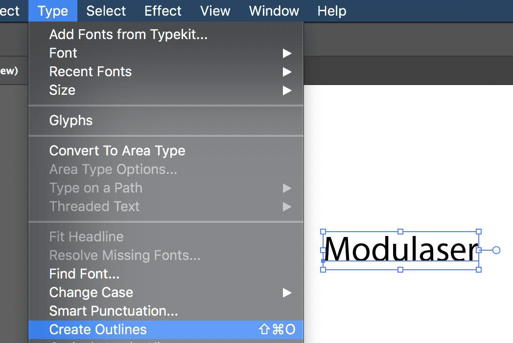 Illustrator to outlines